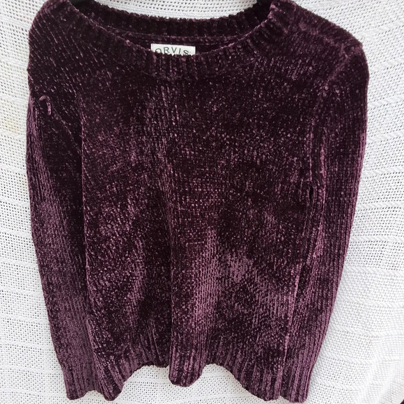 Orvis Sweaters - Orvis Plush Deep Aubergine cozy crewneck sweater S